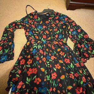 Calvin Klein Floral Black Dress